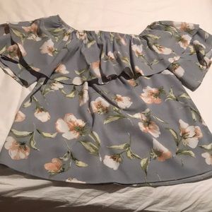 Off shoulder floral blouse top